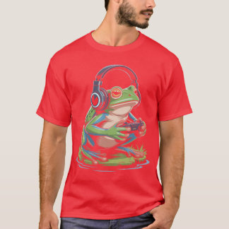 Frosch-Gaming spielt Videospiele retro T-Shirt