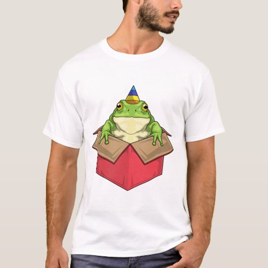 Frosch-Geburtstagsfeierhut T-Shirt (Vorderseite)