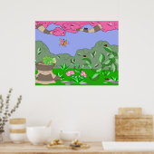 Frosch gegen Damenwanzen Poster (Küche)