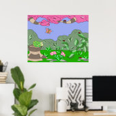 Frosch gegen Damenwanzen Poster (Heimbüro)