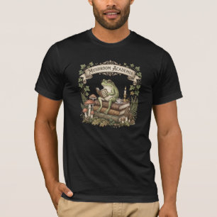 Frosch-Gelehrter liest Bücher Pilz Academia Dunkel T-Shirt