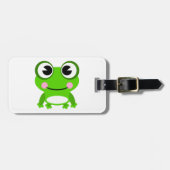 Frosch-Gepäckanhänger mit Lederband Gepäckanhänger (Vorderseite horizontal)
