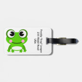 Frosch-Gepäckanhänger mit Lederband Gepäckanhänger (Rückseite horizontal)