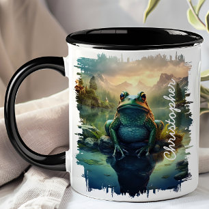 Frosch gespiegelt am Mountain Lake Tasse