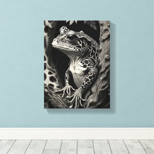 Frosch-Giraffe Leinwanddruck (Insitu (Holzboden))