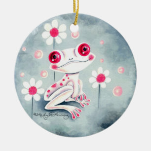 Frosch-Girly rosa niedliches Keramikornament