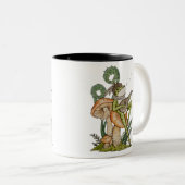 Frosch Gitarre spielen, Vintager Frosch Zweifarbige Tasse (VorderseiteRechts)