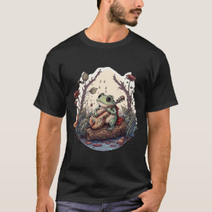 Frosch Gitarrenfrosch spielen Banjo auf Log Aest T-Shirt
