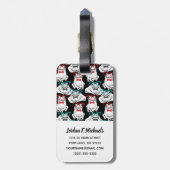 Frosch-Glas-Muster | addieren Ihren Namen Gepäckanhänger (Rückseite vertikal)