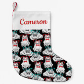 Frosch-Glas-Muster | addieren Ihren Namen Kleiner Weihnachtsstrumpf (Vorderseite)