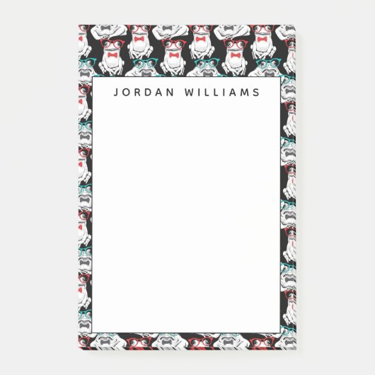 Frosch-Glas-Muster | addieren Ihren Namen Post-it Klebezettel (Vorderseite)