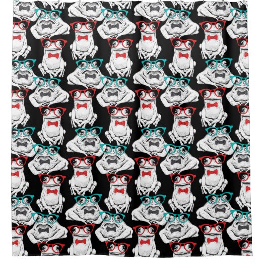 Frosch-Glas-Muster Duschvorhang (Vorderseite)