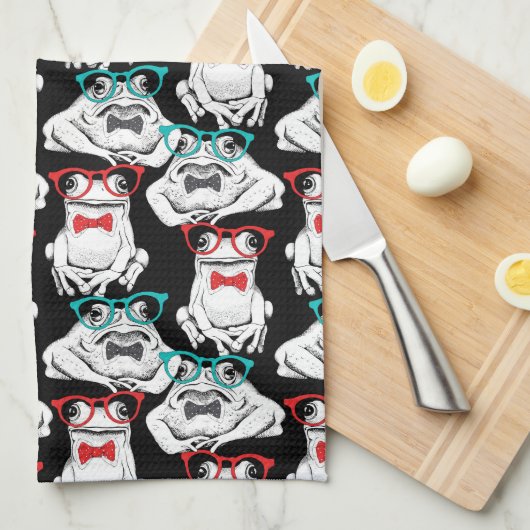Frosch-Glas-Muster Geschirrtuch (Viertel Falte)