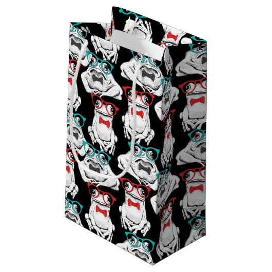 Frosch-Glas-Muster Kleine Geschenktüte (Rückseite Schrägansicht)