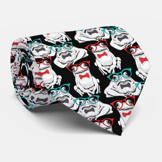 Frosch-Glas-Muster Krawatte (Gerollt)