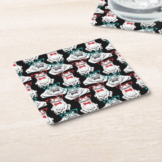 Frosch-Glas-Muster Rechteckiger Pappuntersetzer (angewinkelt)