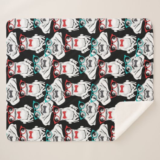 Frosch-Glas-Muster Sherpadecke (Vorderseite (Horizontal))