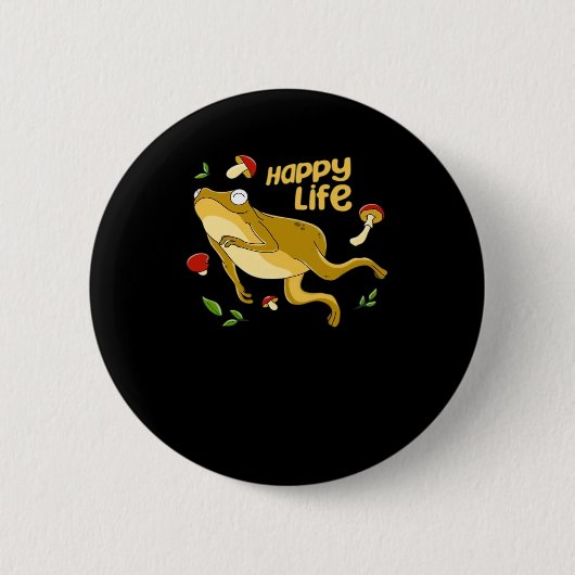 Frosch Glück Wesentliches Minimales Design Button (Vorderseite)