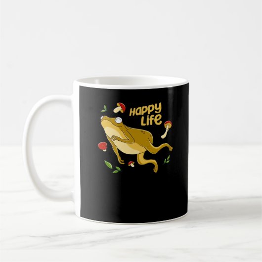 Frosch Glücklich Wesentliches Minimales Design Kaffeetasse (Links)