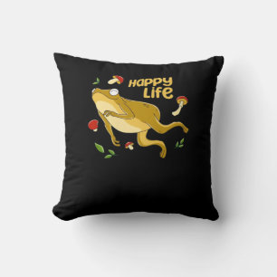 Frosch Glücklich Wesentliches Minimales Design Kissen