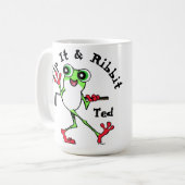 Frosch Golfing Grip It and Ribbit Funny Personalis Kaffeetasse (Vorderseite Links)