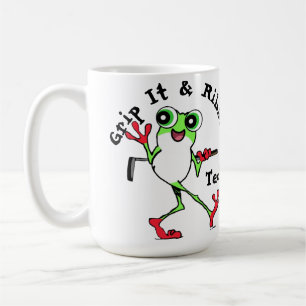 Frosch Golfing Grip It and Ribbit Funny Personalis Kaffeetasse