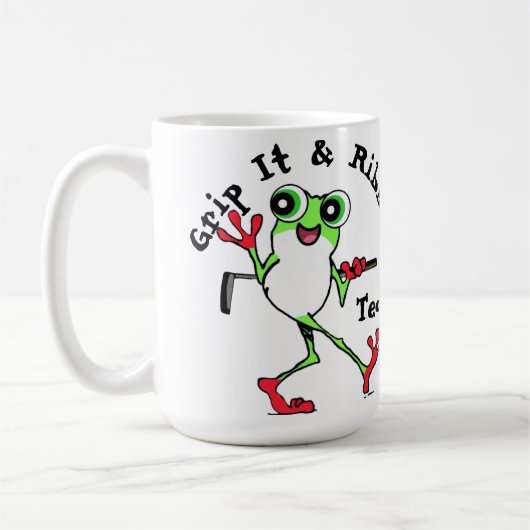 Frosch Golfing Grip It and Ribbit Funny Personalis Kaffeetasse (Links)