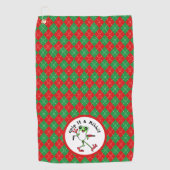 Frosch Golfing Grip It and Ribbit Red Green Raute Golfhandtuch (Vorderseite)