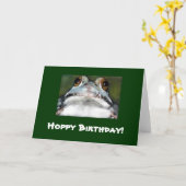 FROSCH-GRAFIK-HOPFENREICHER GEBURTSTAG KARTE (Gelbe Blume)