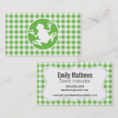 Frosch; Grüner Gingham Visitenkarte (Vorne/Hinten)