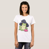 Frosch Halloween Hexe T-Shirt (Vorne ganz)