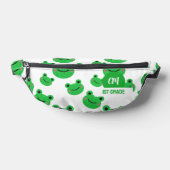 Frosch Happy Face Pattern Green Monogram School Bauchtasche (Ablage )