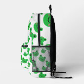 Frosch Happy Face Pattern Green Monogram School Bedruckter Rucksack (Rechts)