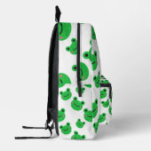 Frosch Happy Face Pattern Green Monogram School Bedruckter Rucksack (Links)