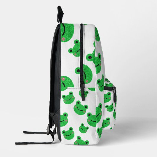 Frosch Happy Face Pattern Green Monogram School Bedruckter Rucksack (Links)