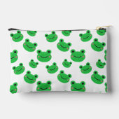 Frosch Happy Face Pattern Green Monogram School Zubehörtasche (Rückseite)