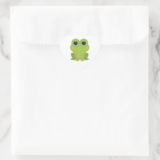 Frosch Herz-Aufkleber (Tasche)