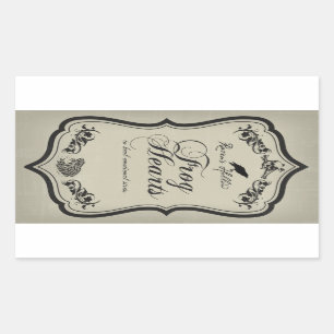 Frosch-Herz-Halloween-Glas-Aufkleber-Aufkleber Rechteckiger Aufkleber