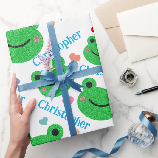 Frosch & Herz Muster Funny Life Geschenkpapier (Schenken)