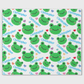 Frosch & Herz Muster Funny Life Geschenkpapier (Flach)