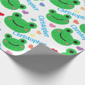 Frosch & Herz Muster Funny Life Geschenkpapier (Ecke)
