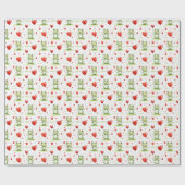 Frosch-Herzballons Geschenkpapier (Flach)