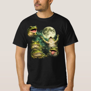 Frosch heult am Mond Vintage Frosch Mond T-Shirt