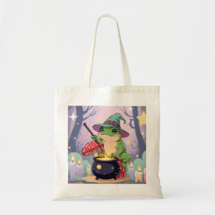Frosch-Hexe-Tragetasche – Kawaii Cottagecore-Zaube Tragetasche