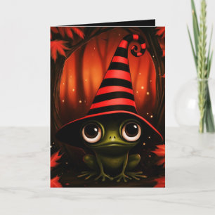 Frosch-Hexen-Halloween-Kostüm-Illustration Karte