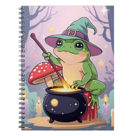 Frosch-Hexen-Journal – Kawaii-Potion-Frosch Notizblock (Vorderseite)