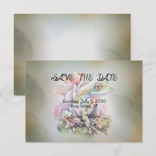 Frosch-Hochzeit Save The Date (Vorne/Hinten)