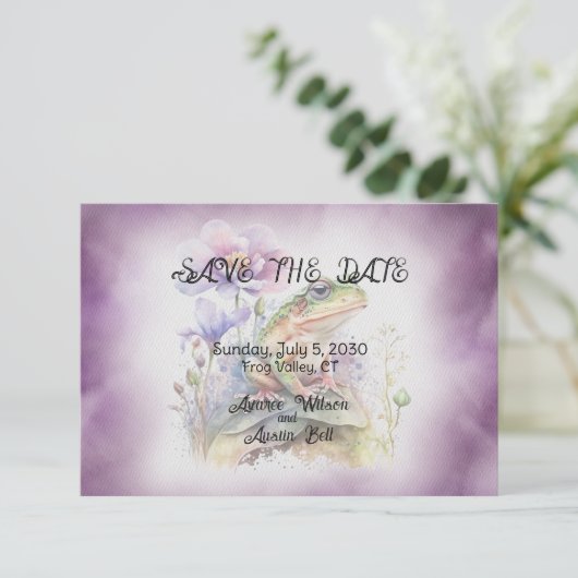 Frosch Hochzeit speichern das Datum Save The Date (Stehend Vorderseite)