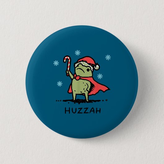 Frosch Huzzah Frosch Ritter Lustiges Schwert Meme Button (Vorderseite)