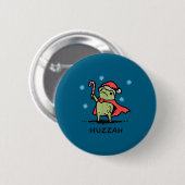 Frosch Huzzah Frosch Ritter Lustiges Schwert Meme Button (Vorne & Hinten)
